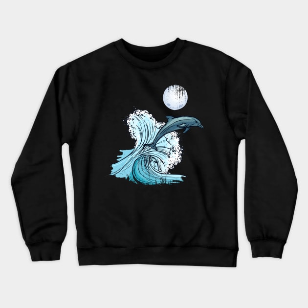 Tie Dye Dolphin Crewneck Sweatshirt by Calisi